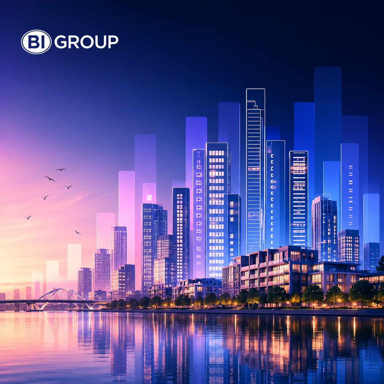 Обложка альбома BI Group: город у воды